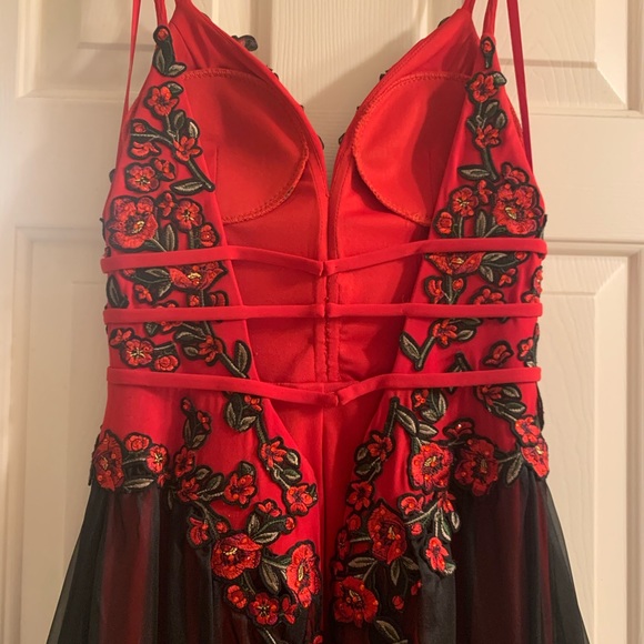 Jovani Black and Red Formal Gown - Picture 9 of 12